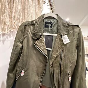 Doma Women's Khaki Leather Jacket